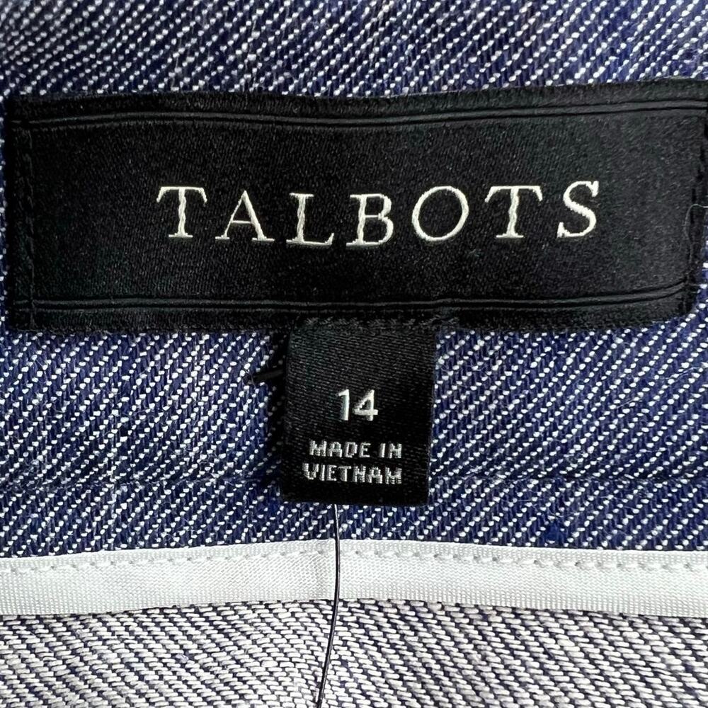 TALBOTS Chambray Blue Linen Blend Midi Skirt Size 14 - Picture 14 of 16